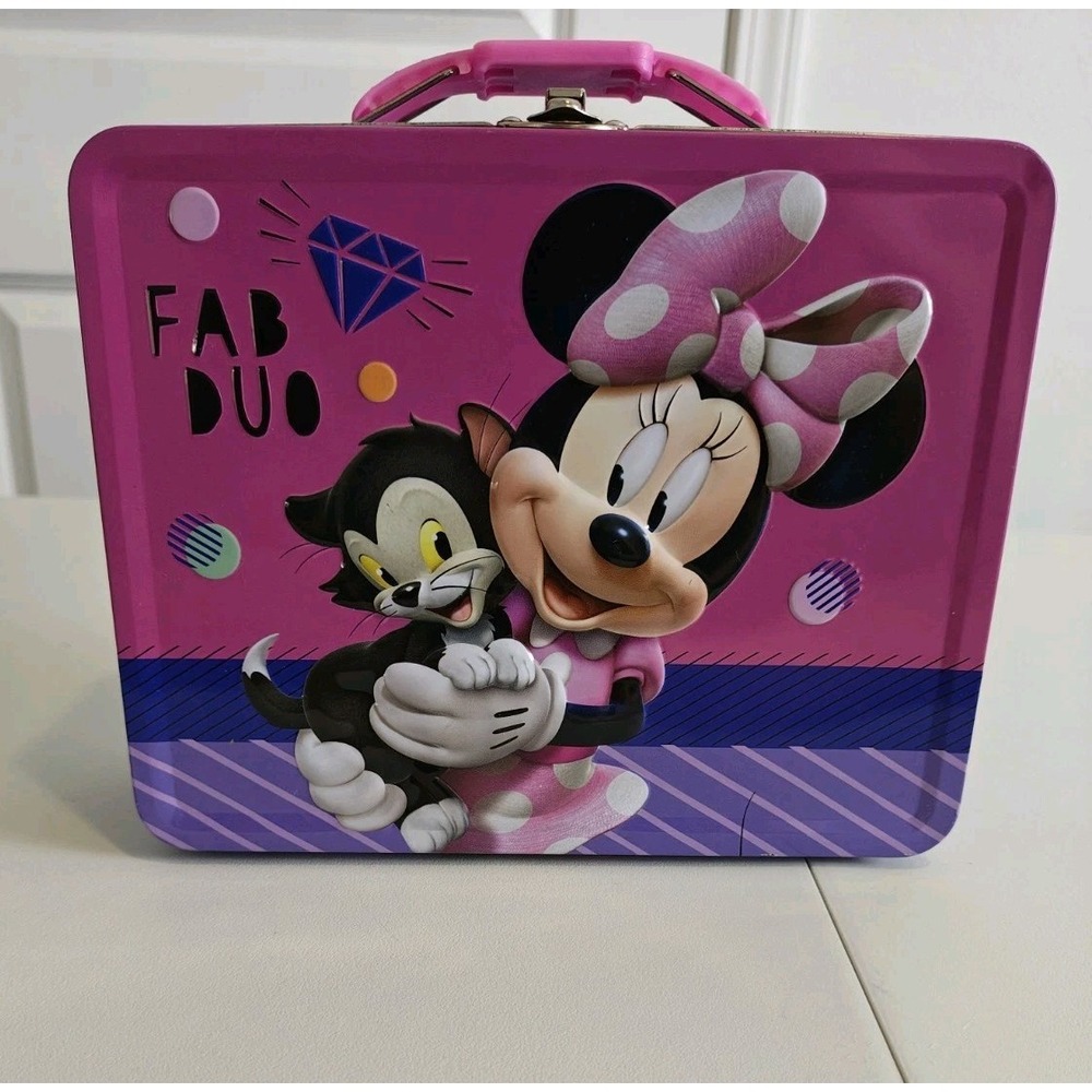 Disney Minnie Mouse Figaro Fab Duo Metal Tin Lunch Box 2021 Pink